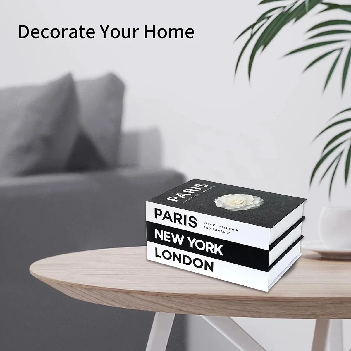 3 PCS Modern Decorative Books Set Foldable Fake Books for Display City Theme - B view 7