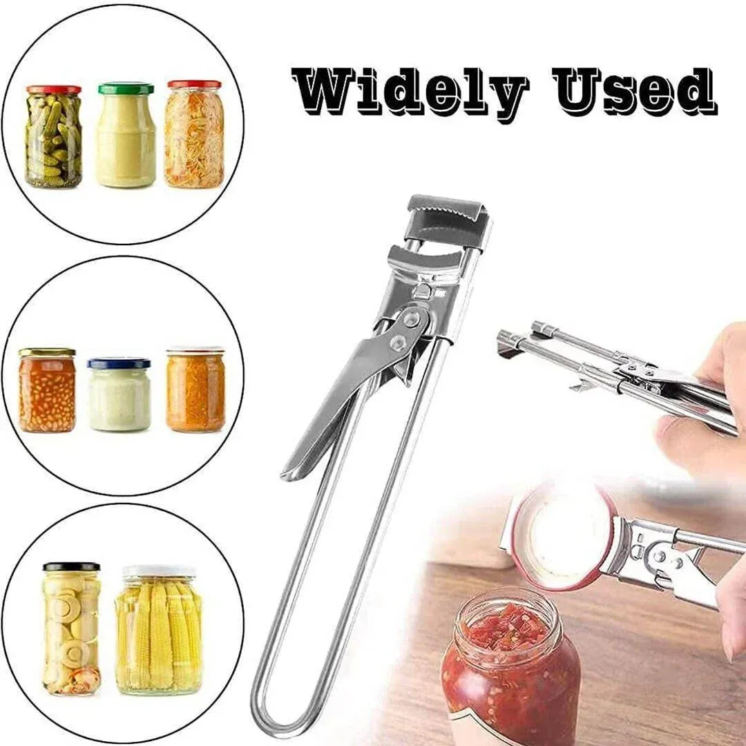 Bottle Opener Multifunctional Beer Adjustable Stainless Steel Jar Lid Gripper Au view 5