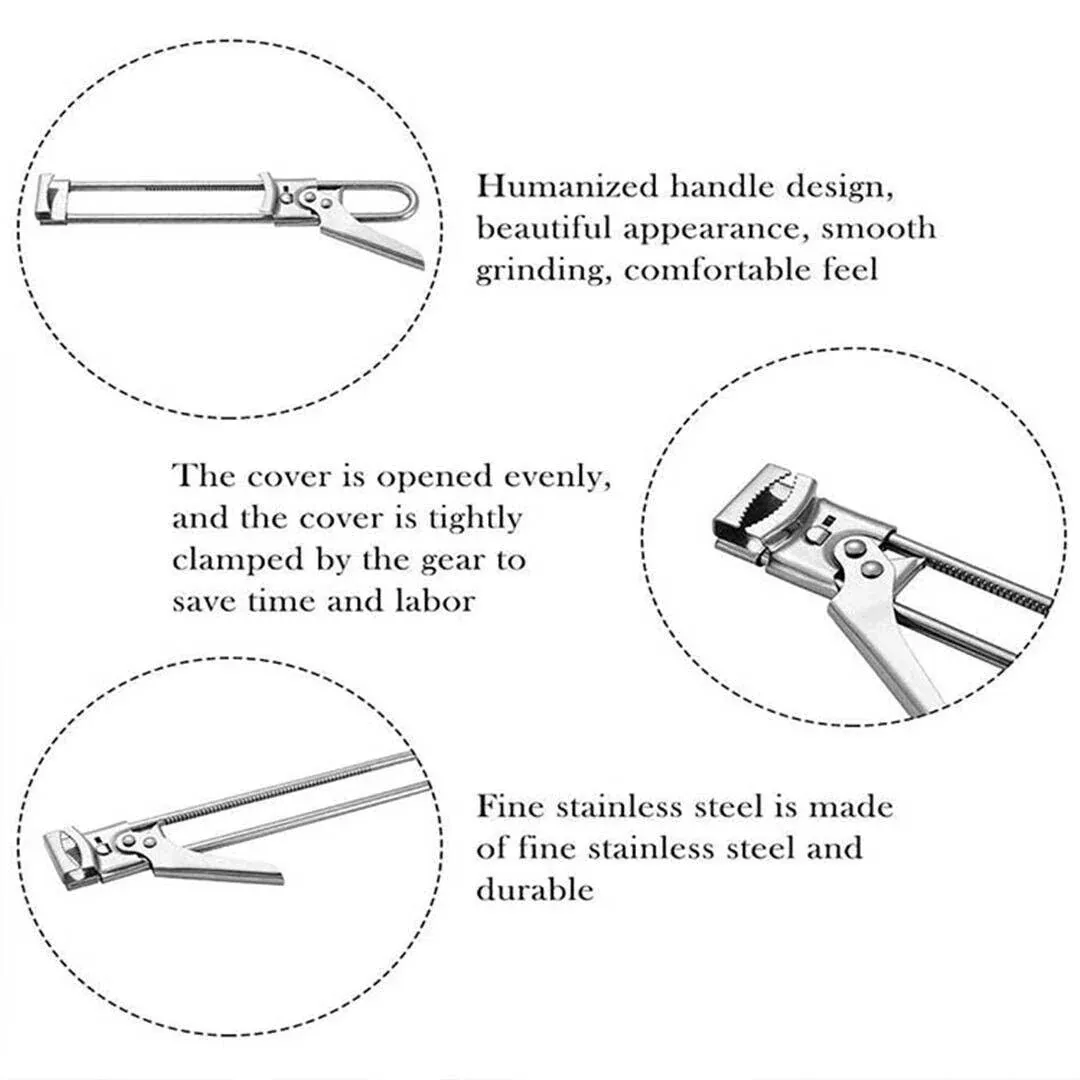 Bottle Opener Multifunctional Beer Adjustable Stainless Steel Jar Lid Gripper Au view 11