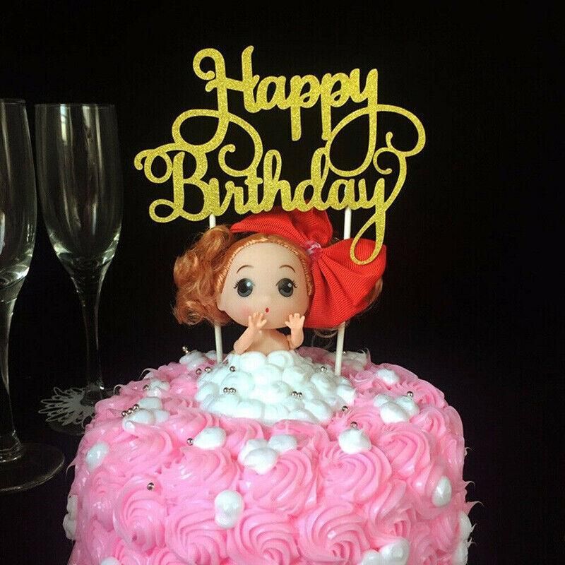 Happy Birthday Cake Topper Colour Printed Acrylic Party Decorations view 5