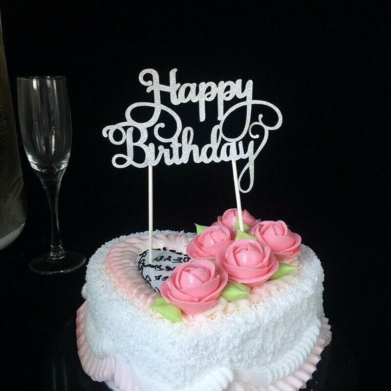 Happy Birthday Cake Topper Colour Printed Acrylic Party Decorations - Rose view 6