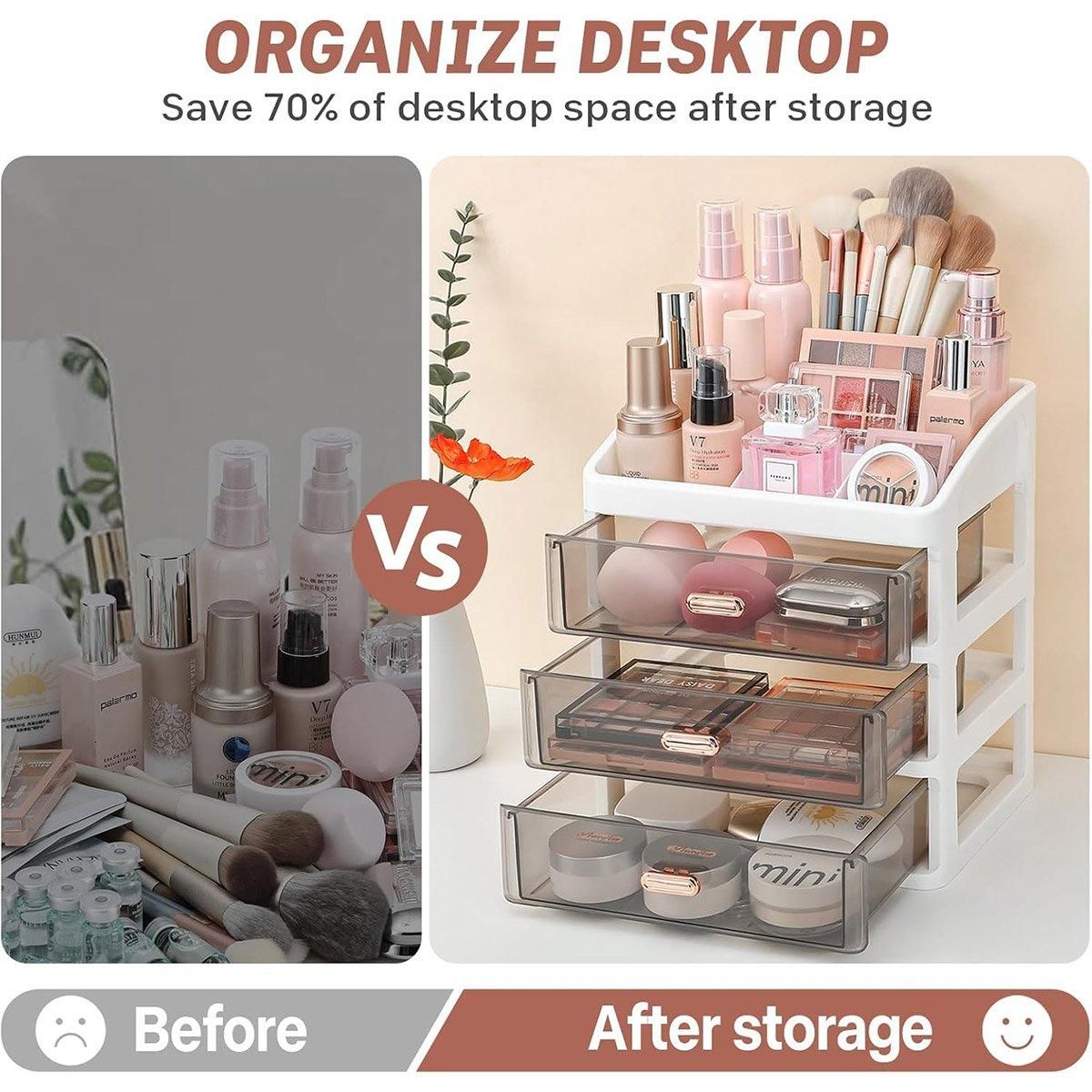 3Layer Cosmetic Organiser Storage Drawer Case Makeup Box for Home and Bathroom view 4