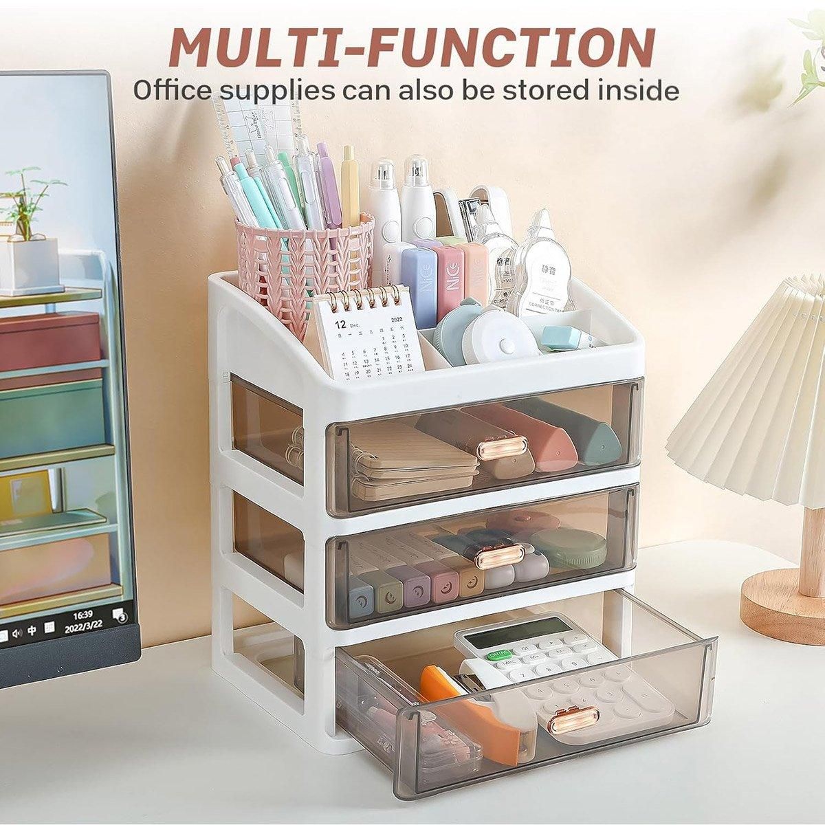 3Layer Cosmetic Organiser Storage Drawer Case Makeup Box for Home and Bathroom view 7