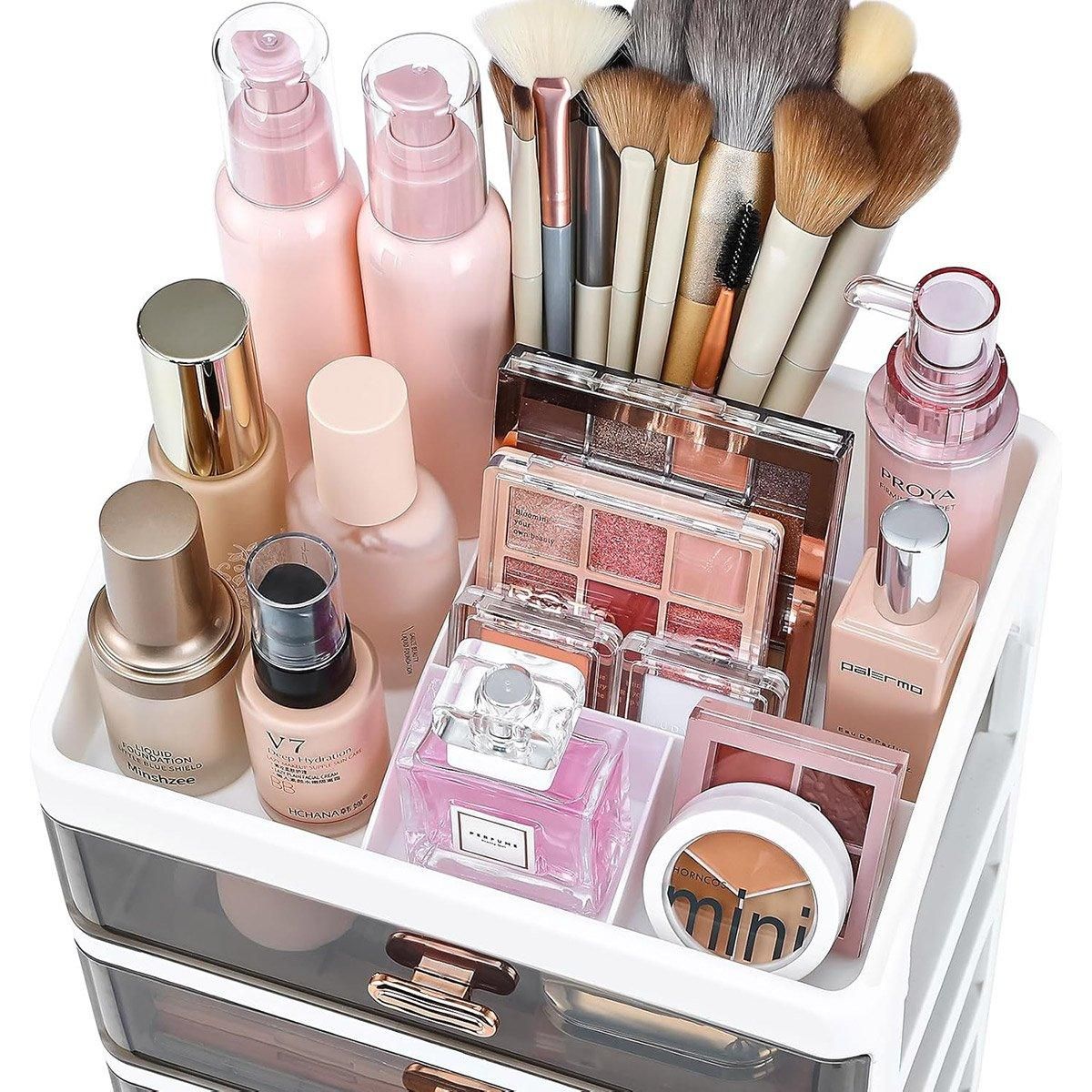 3Layer Cosmetic Organiser Storage Drawer Case Makeup Box for Home and Bathroom view 8