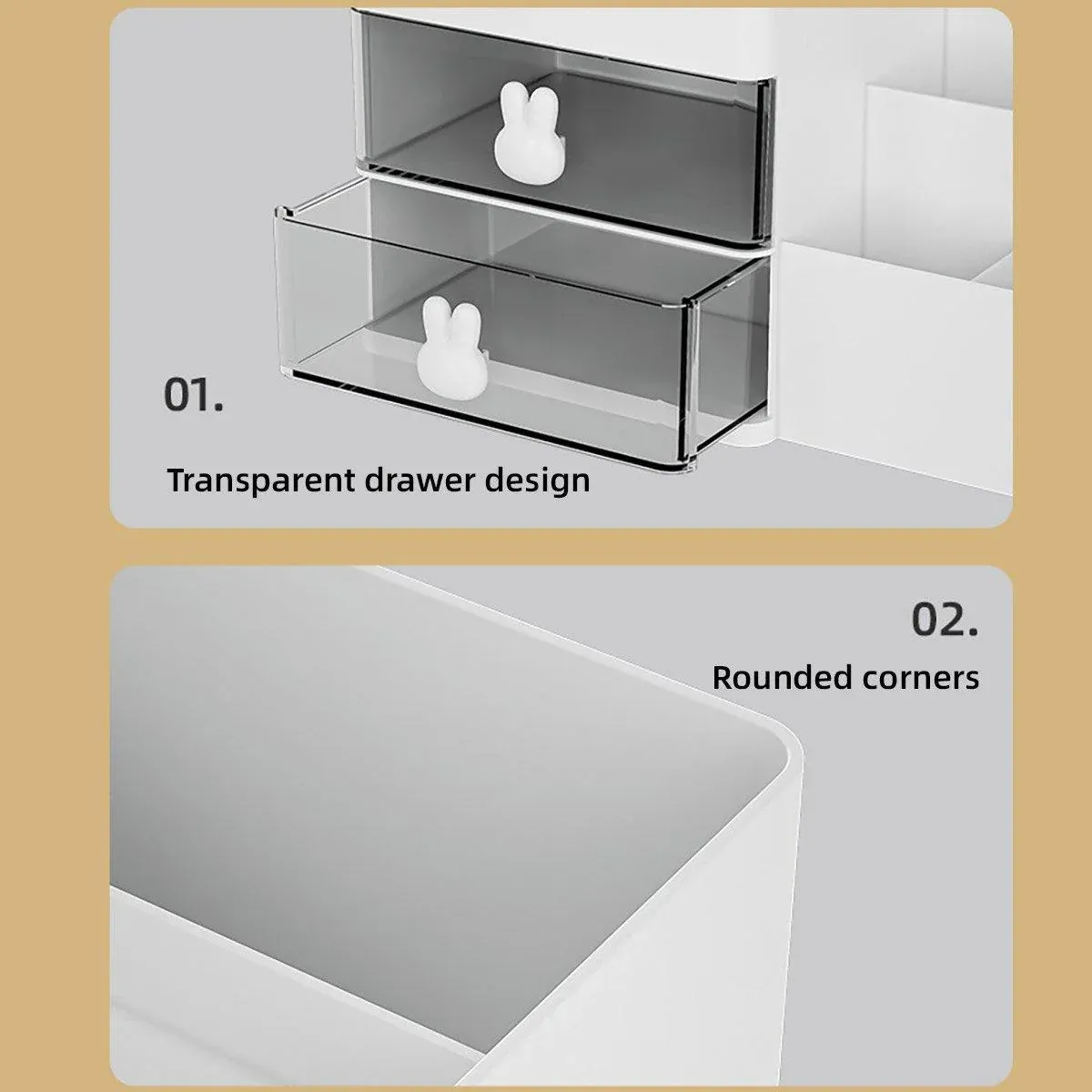 Cartoon Drawer Type Cosmetic Jewelry Storage Box Desktop Student Stationery view 6