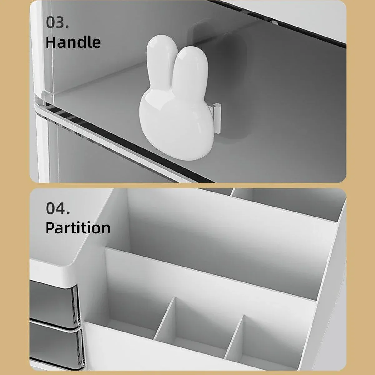 Cartoon Drawer Type Cosmetic Jewelry Storage Box Desktop Student Stationery view 7