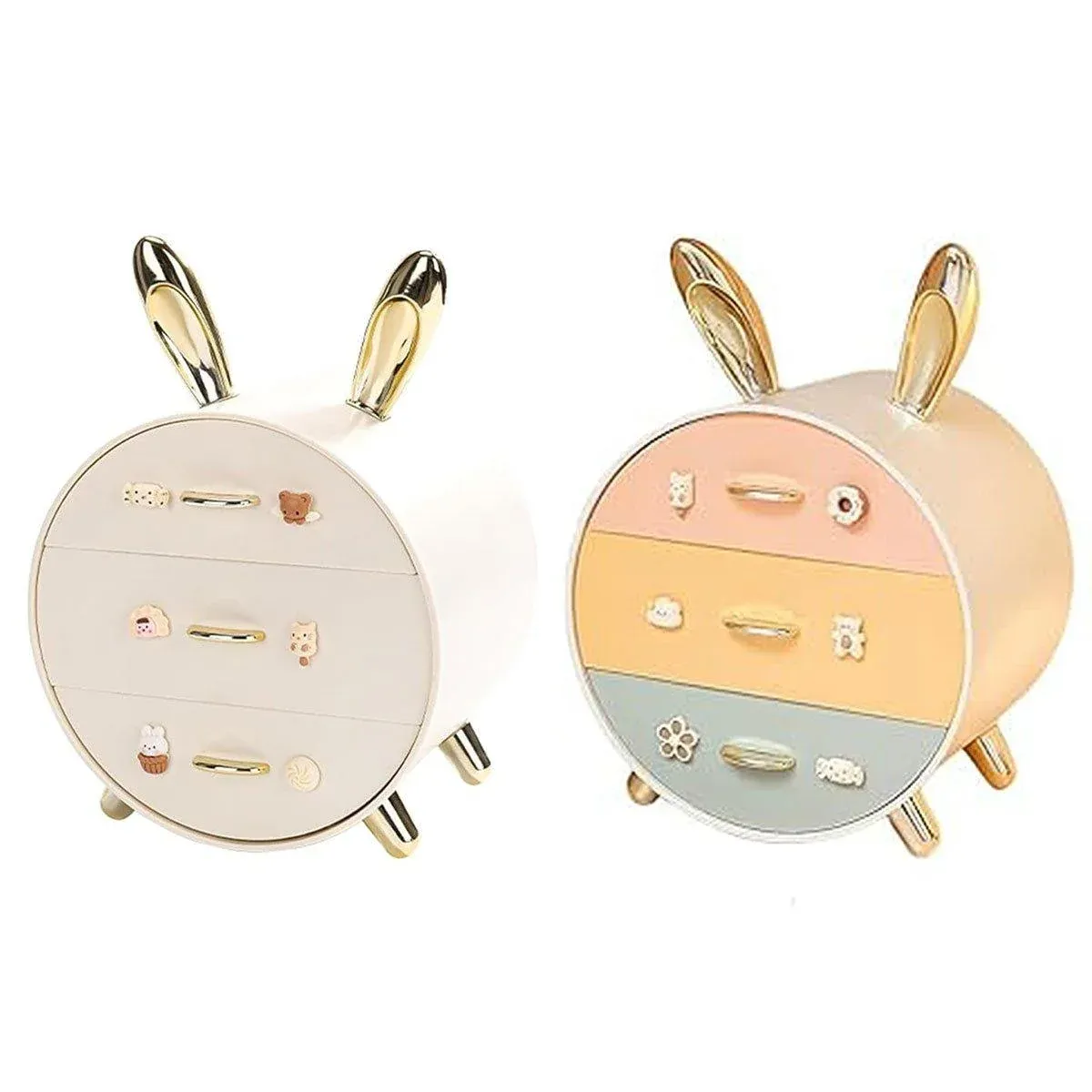 Large Multi-functional Makeup Storage Organizer Rabbit Decor Drawer Cosmetic view 3