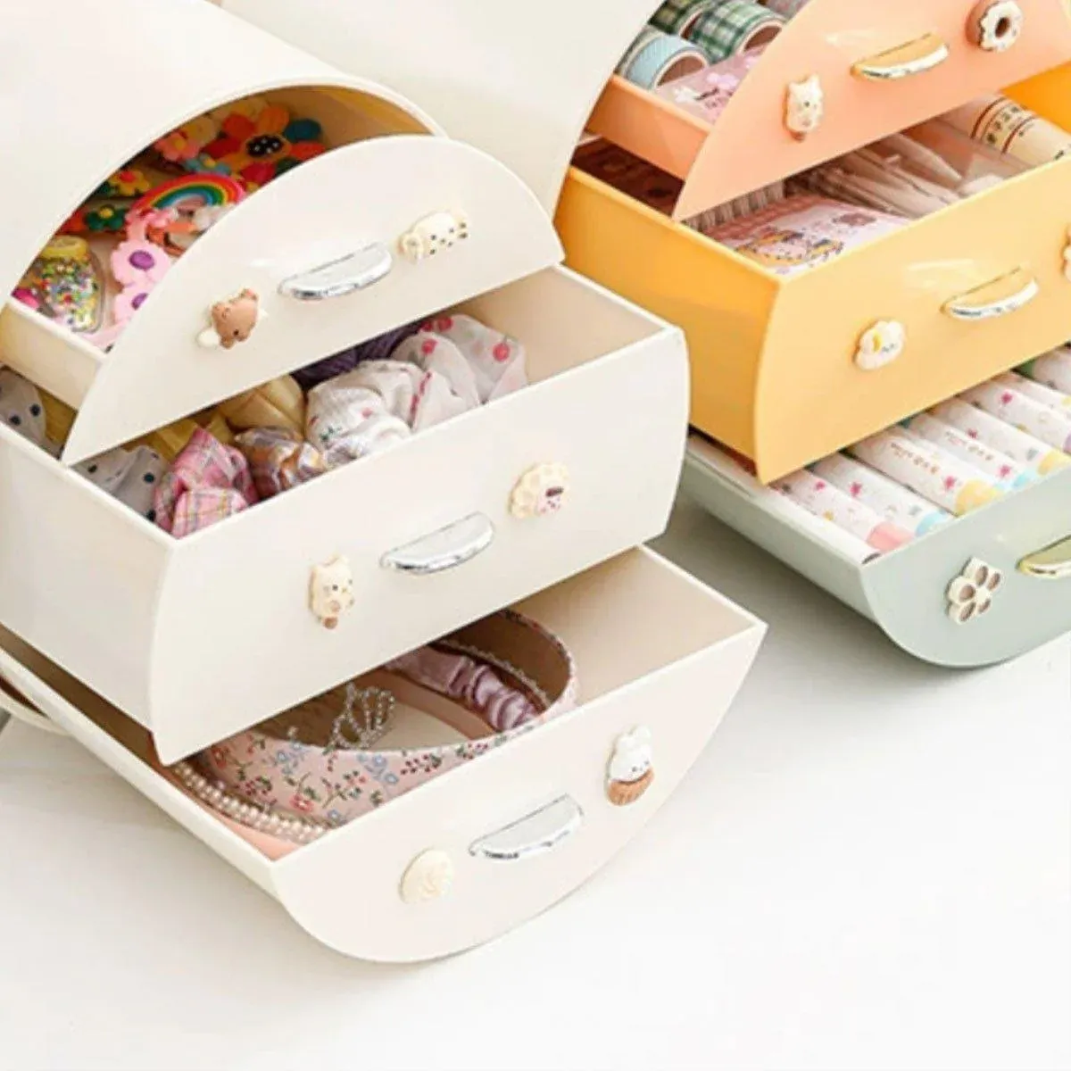 Large Multi-functional Makeup Storage Organizer Rabbit Decor Drawer Cosmetic view 12