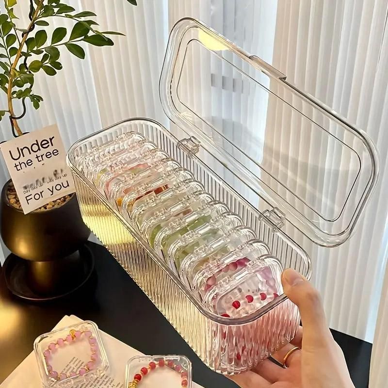 15pcs Transparent Storage Box Jewelry Organizer Bracelet Necklace Anti-Oxidation view 13