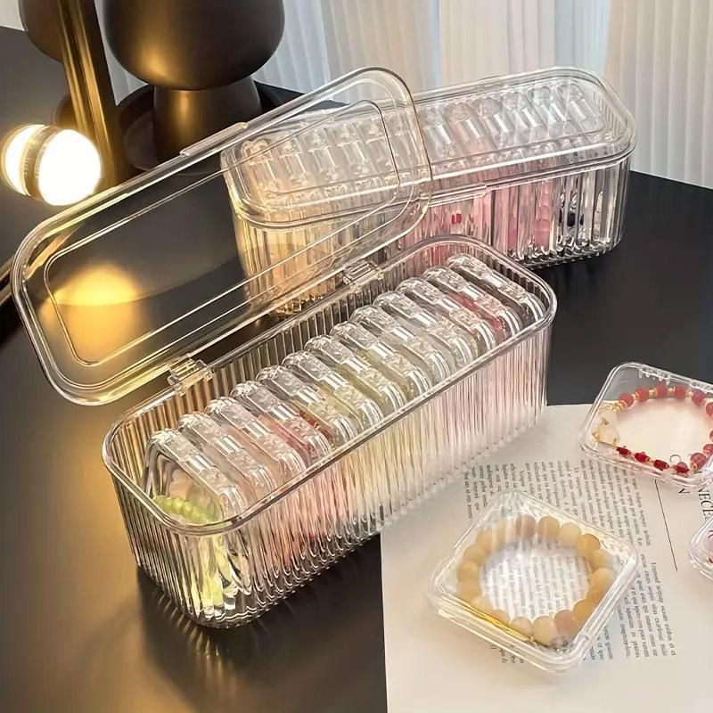 15pcs Transparent Storage Box Jewelry Organizer Bracelet Necklace Anti-Oxidation view 14