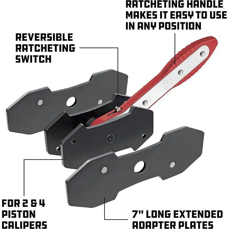 Heavy Duty Ratcheting Brake Caliper Piston Spreader for Car Repair view 3