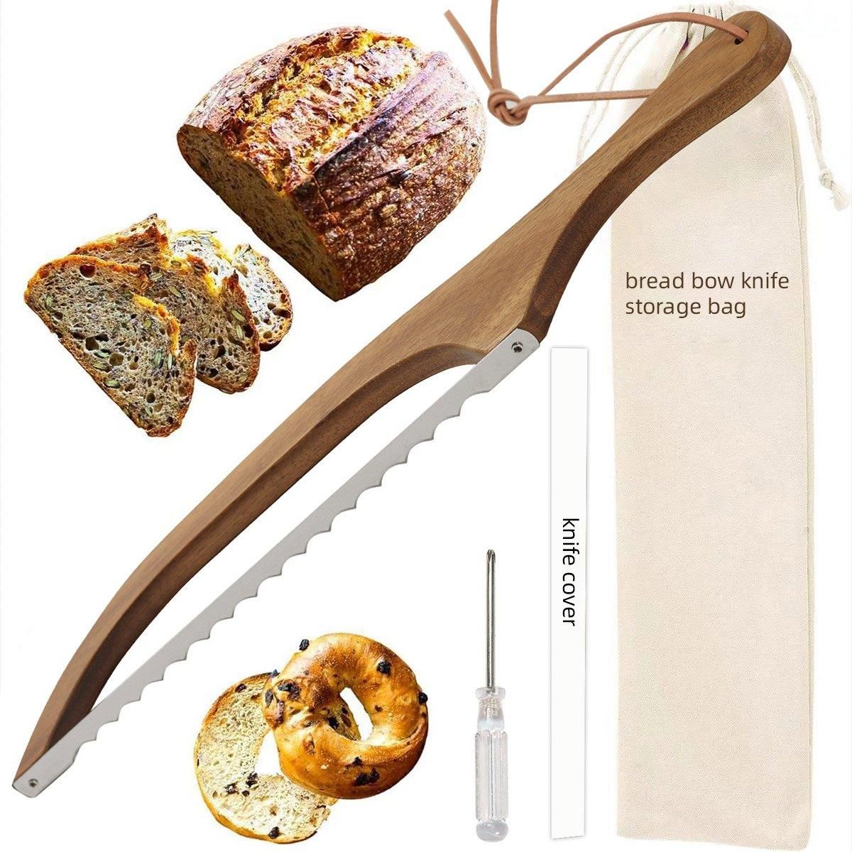 Wooden Bread Cutter Saw for Perfect Slice Cutting Tool Bread Slicer Kitchen view 4