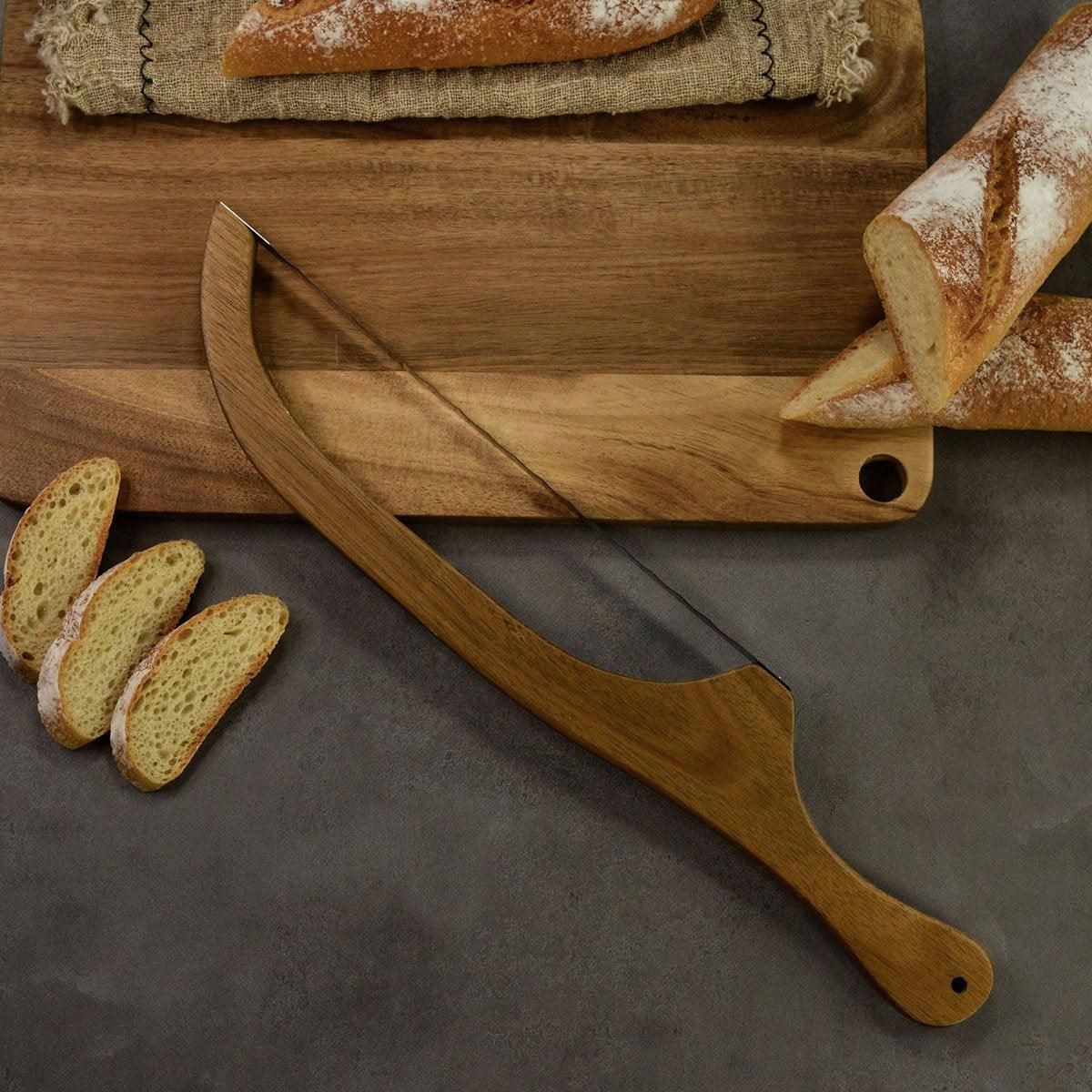 Wooden Bread Cutter Saw for Perfect Slice Cutting Tool Bread Slicer Kitchen view 12