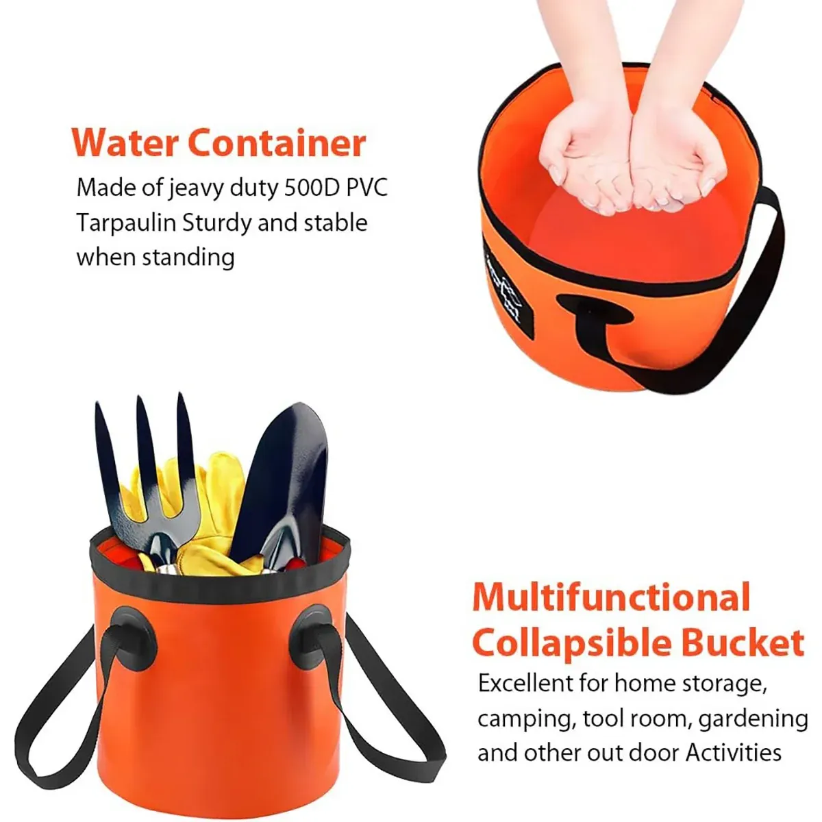 20L Portable Folding Bucket Water Container Camping Hiking Fishing Water view 11