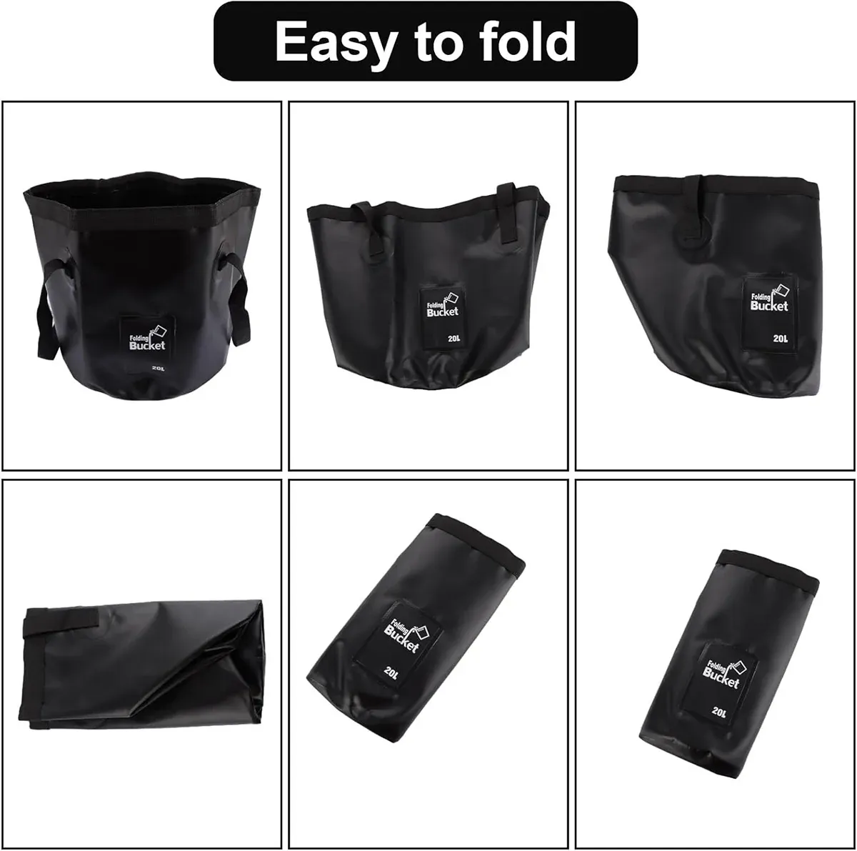 20L Portable Folding Bucket Water Container Camping Hiking Fishing Water view 14