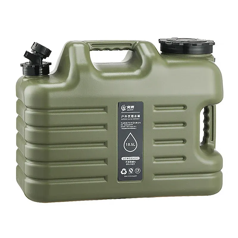 Outdoor Camping Water Storage Bucket with Faucet Portable Square Drinking Tank — image 1