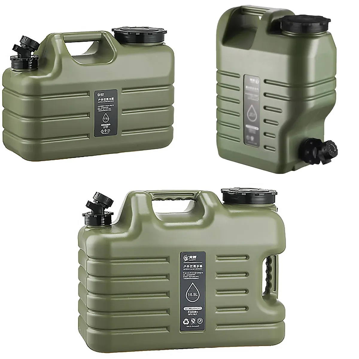 Outdoor Camping Water Storage Bucket with Faucet Portable Square Drinking Tank view 3