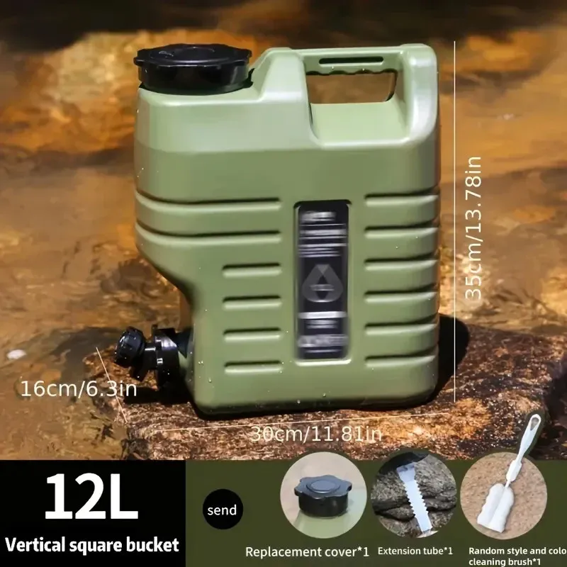 Outdoor Camping Water Storage Bucket with Faucet Portable Square Drinking Tank view 9