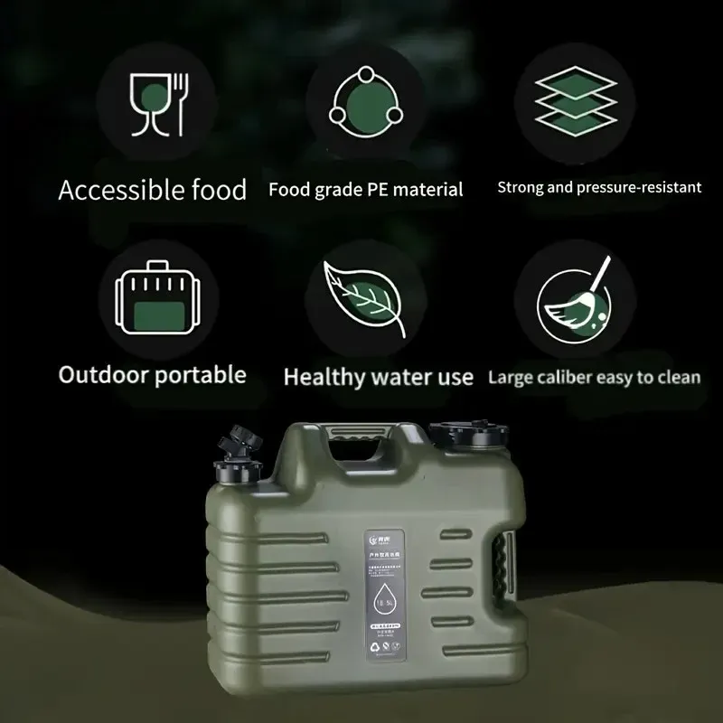 Outdoor Camping Water Storage Bucket with Faucet Portable Square Drinking Tank view 12