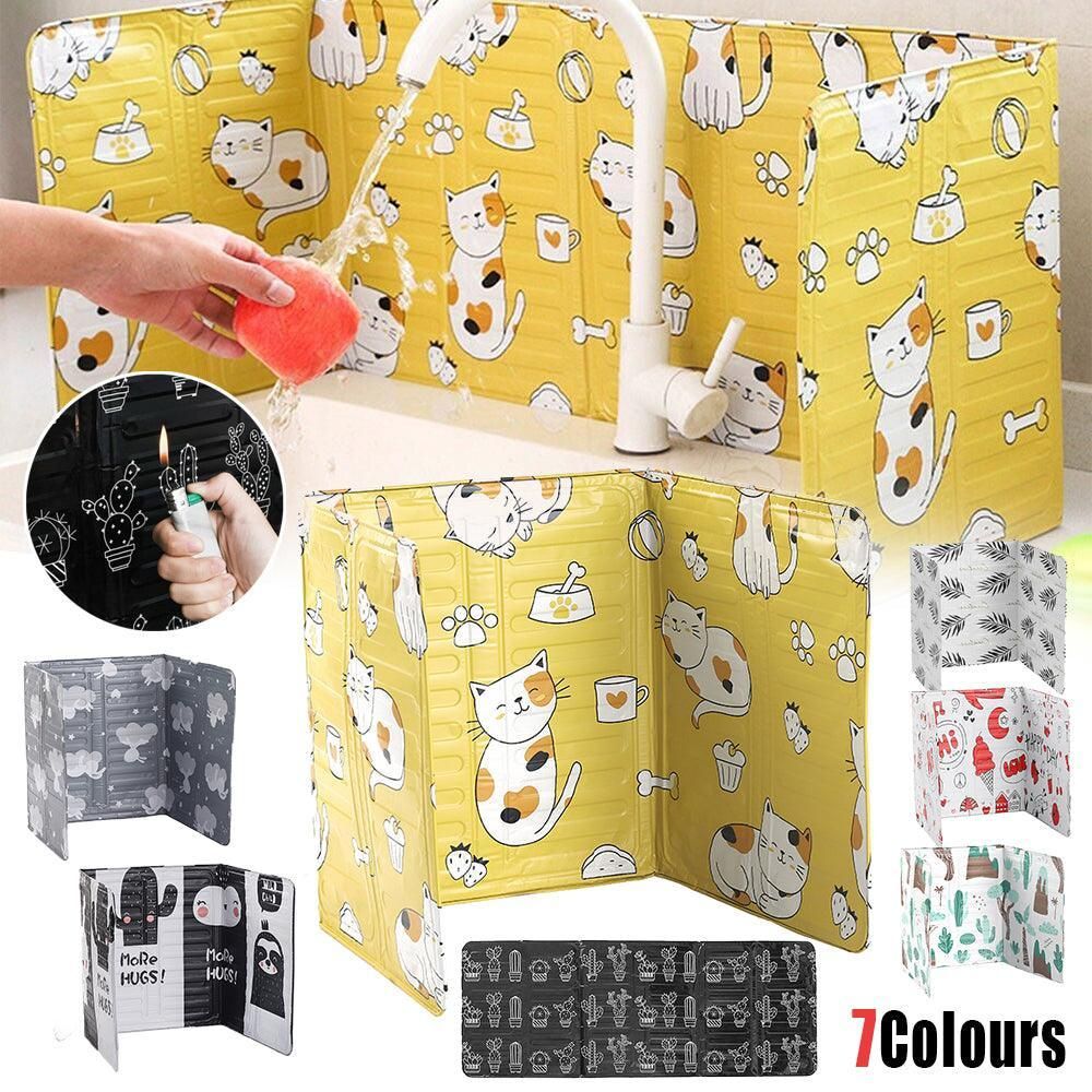 Kitchen Oil Splash Guard Wall Foil Protector Stove Cover Removable Baffle view 2