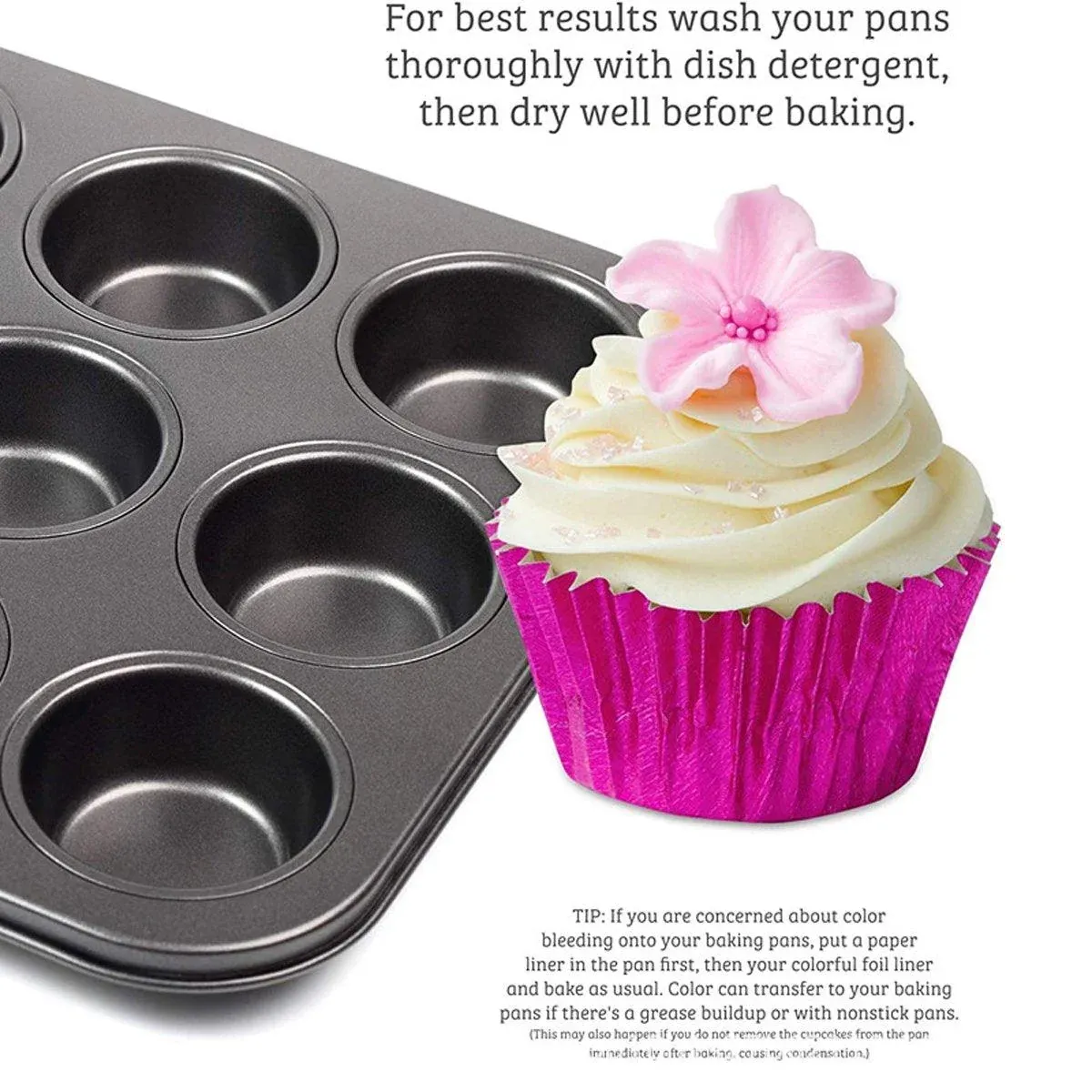 200 Pcs Colored Baking Paper Cupcake Trays Muffin Liners for Party Baking - Pink view 10