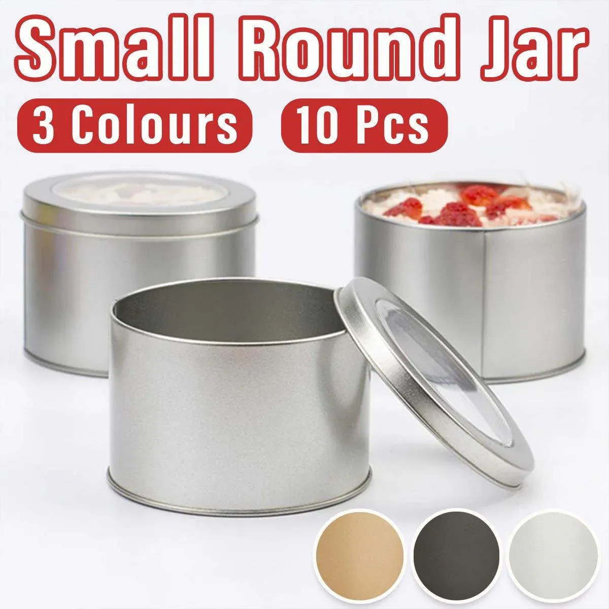 10pcs Open Window Cake Tin Box Bakery Biscuit Packaging Storage Tin Box Set view 14