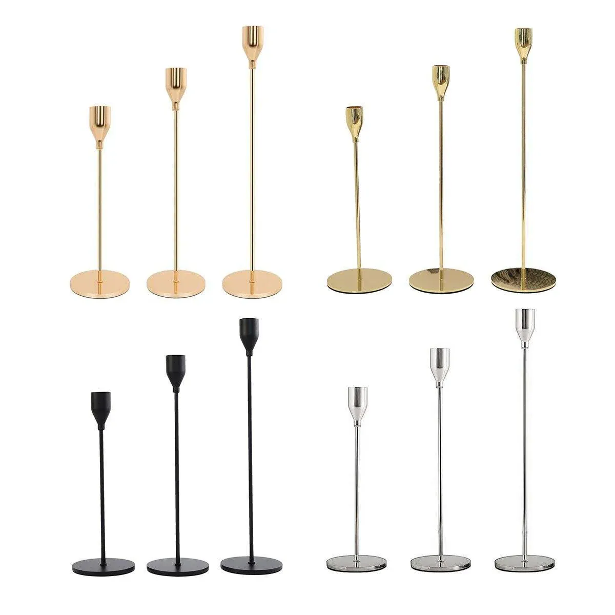 Set of 3 Decorative Candlestick Holder Candle Stand for Wedding view 3