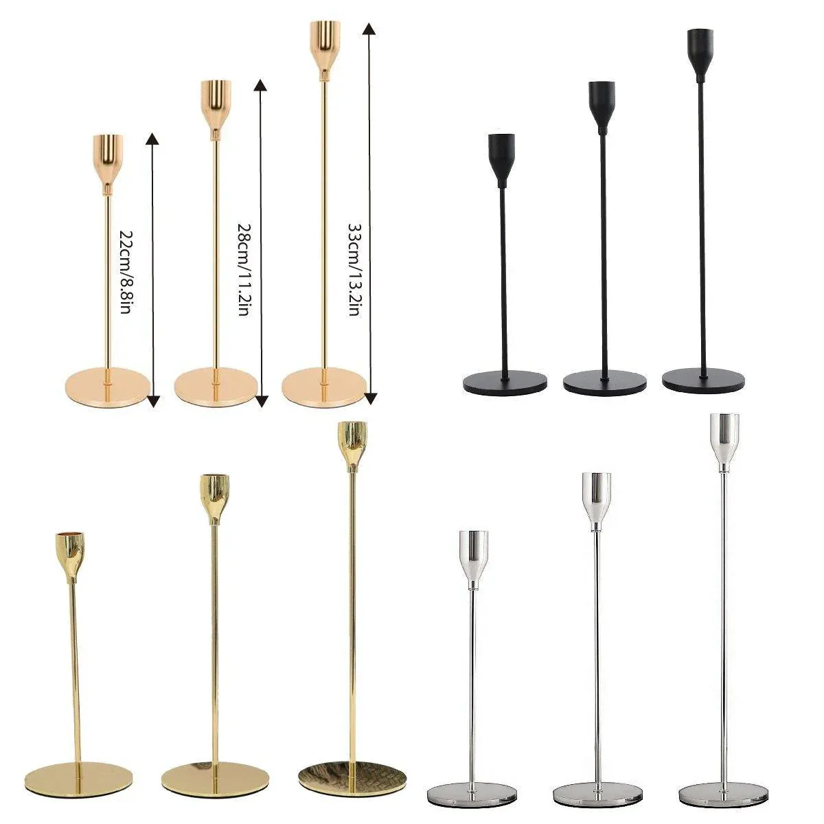 Set of 3 Decorative Candlestick Holder Candle Stand for Wedding view 4