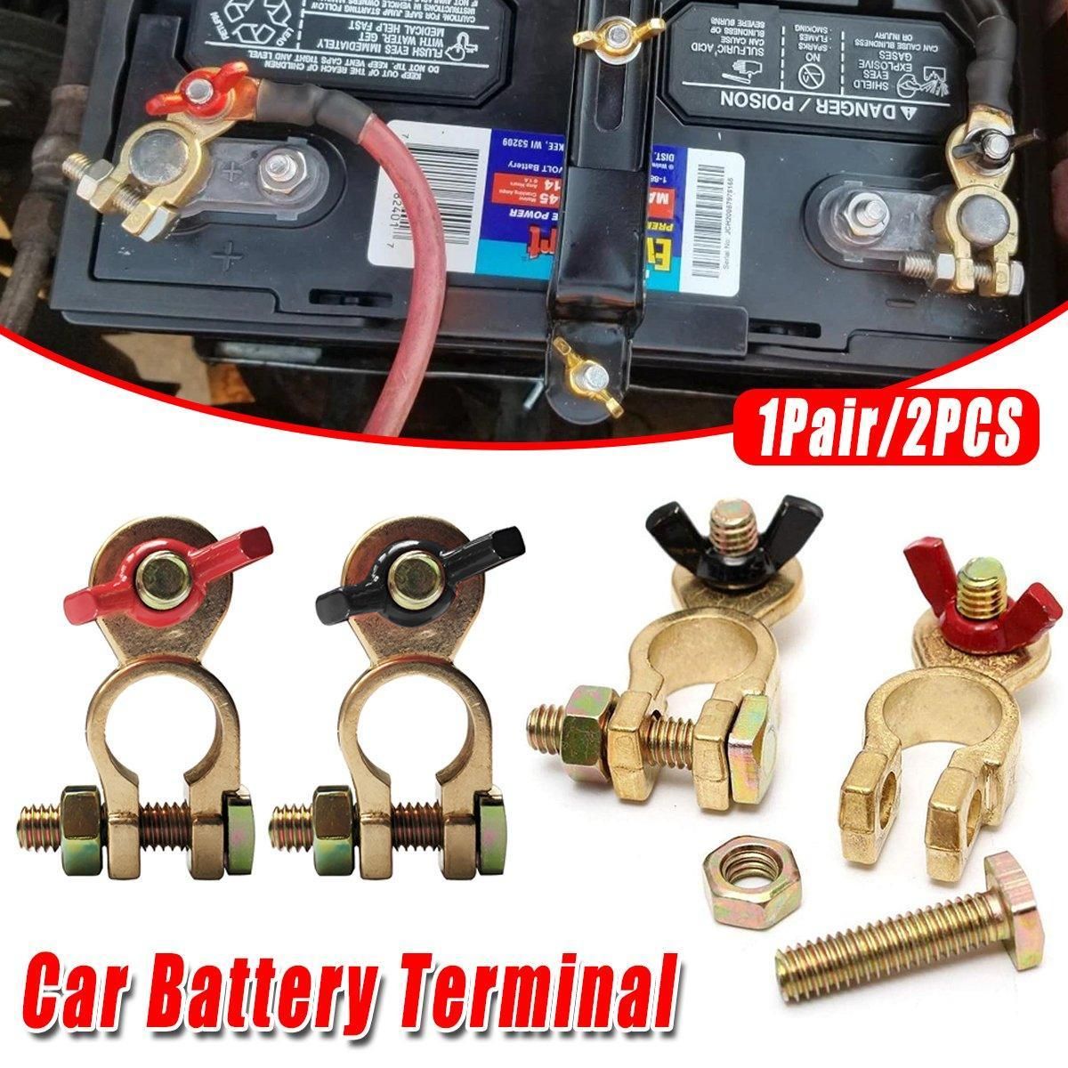 2pcs Car Battery Clamp Connector Heavy Duty Cable Battery Head Terminal Kit — image 1