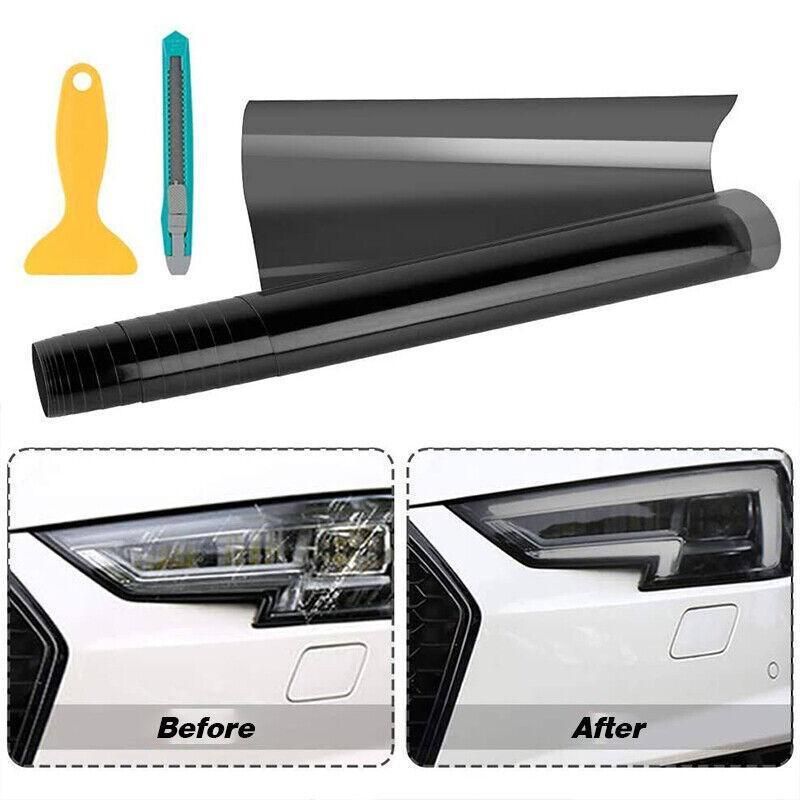 Light Smoke Black 2mx30cm Car Headlight Tint Wrap Tail Fog Light Vinyl Wrap Kit view 11