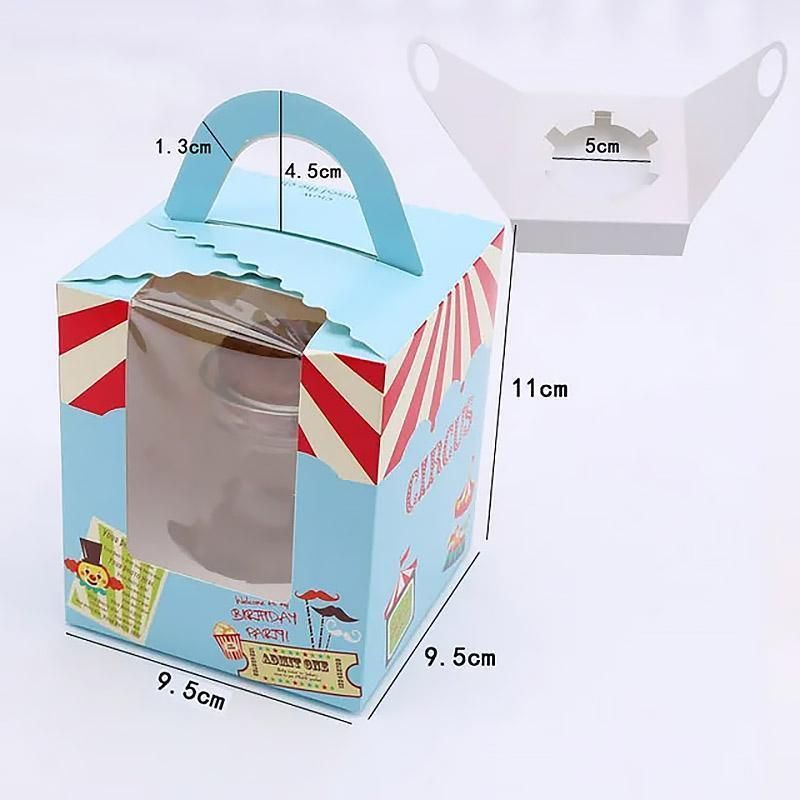 50x Assorted Color Muffin Cake Boxes with Clear Window & Handle High Quality view 4