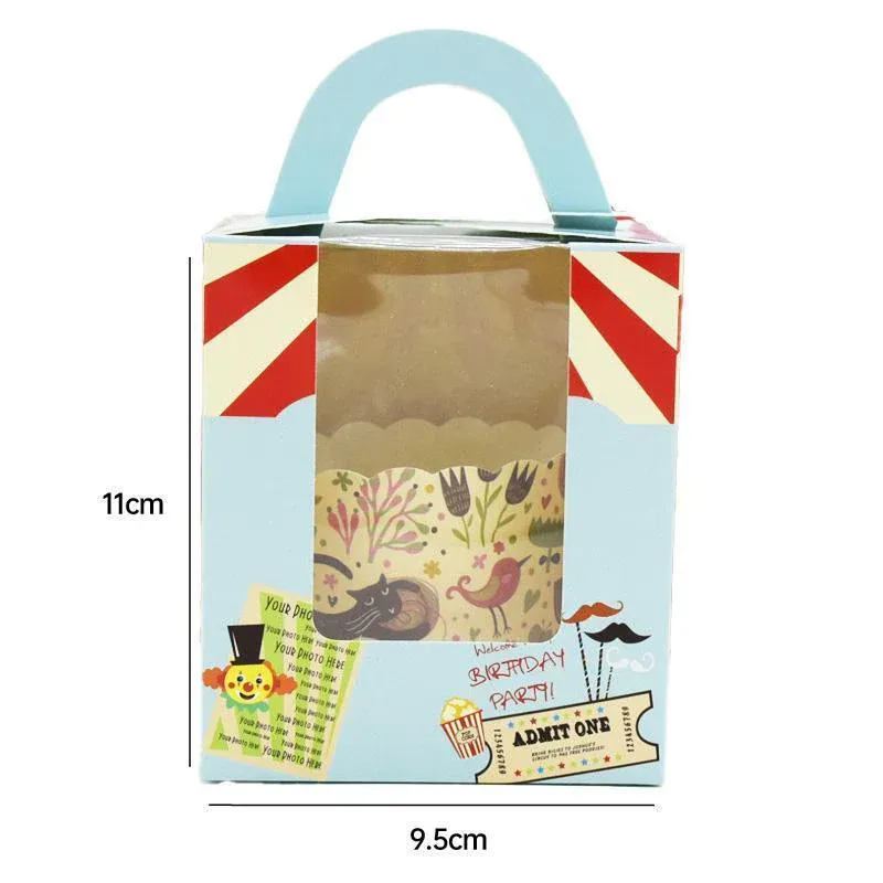 50x Assorted Color Muffin Cake Boxes with Clear Window & Handle High Quality view 9
