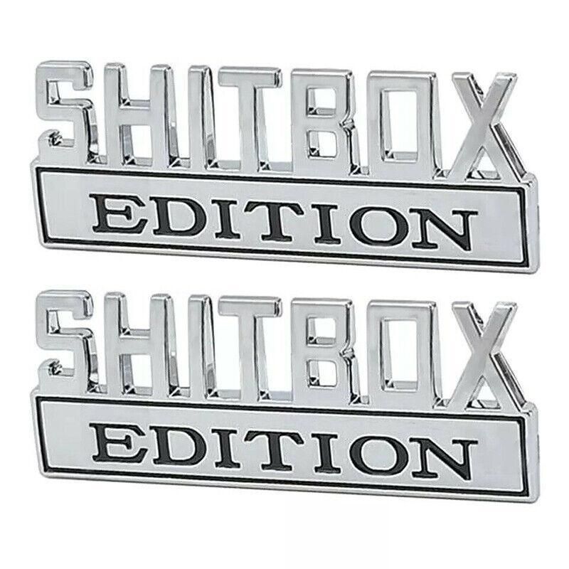 Funny Car Emblem Badge Sticker 8x3cm Metal Self-Adhesive for Rear Boot or Window view 8
