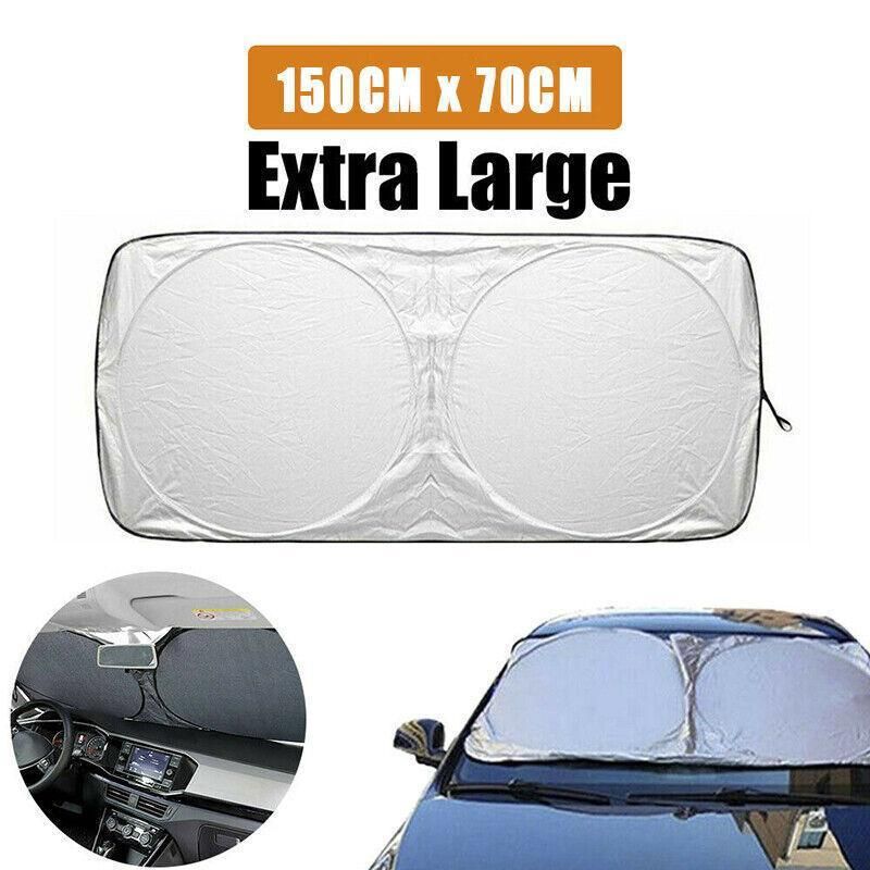 Car Windshield Sunshade Foldable 150×70cm UV Block Front Visor for SUV Van view 5