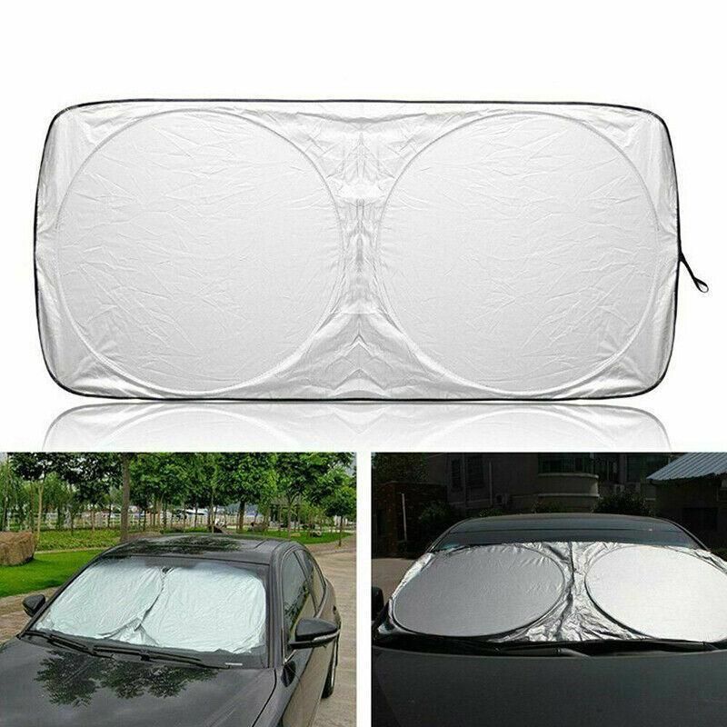 Car Windshield Sunshade Foldable 150×70cm UV Block Front Visor for SUV Van view 11