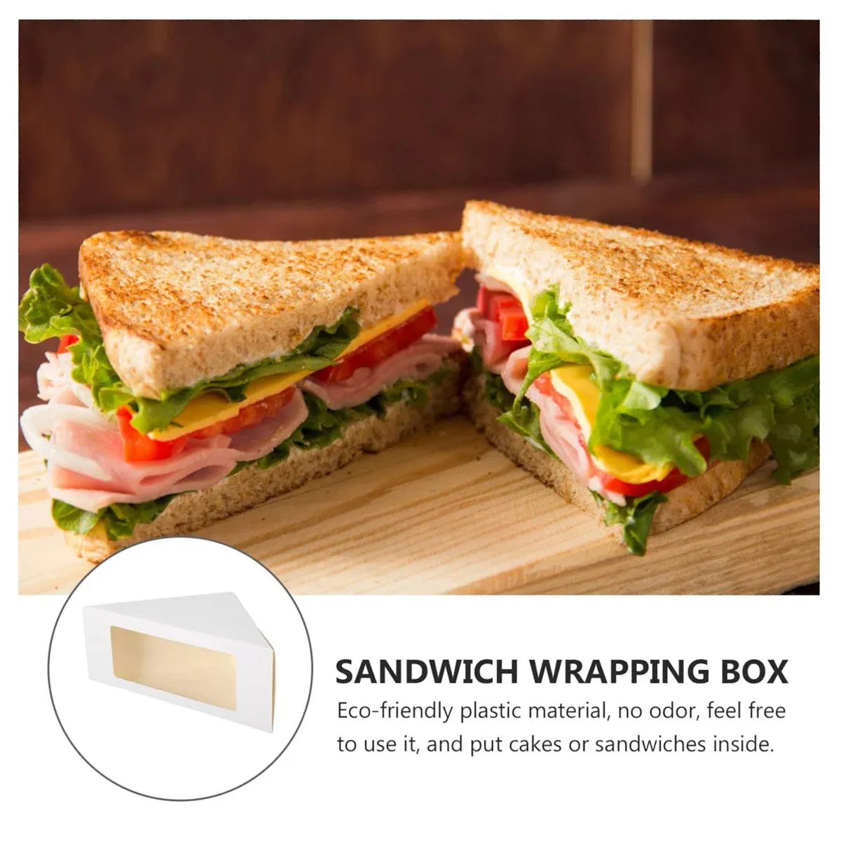 100PCS Sandwich Wedge Box Triangle Paper Container Cupcake Cake Box with view 7