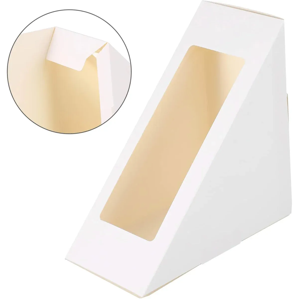 100PCS Sandwich Wedge Box Triangle Paper Container Cupcake Cake Box with view 11