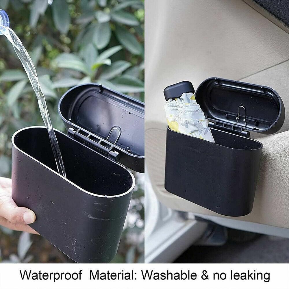 Mini Car Trash Bin with Lid Multifunction Rubbish Can for Vehicle Office view 4