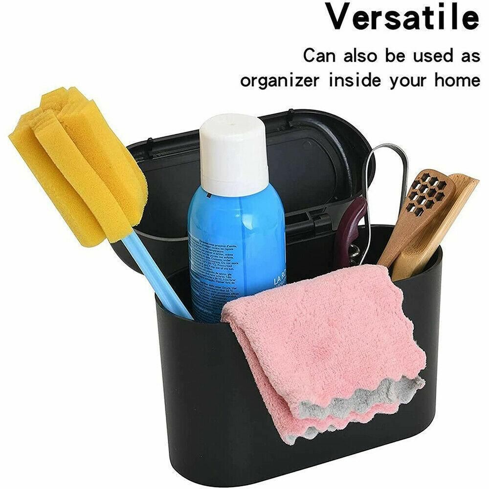 Mini Car Trash Bin with Lid Multifunction Rubbish Can for Vehicle Office view 5