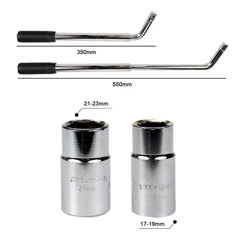 Extendable Car Wheel Brace Heavy Duty Nut Lug Wrench Sockets 17/19mm & 21/23mm view 4