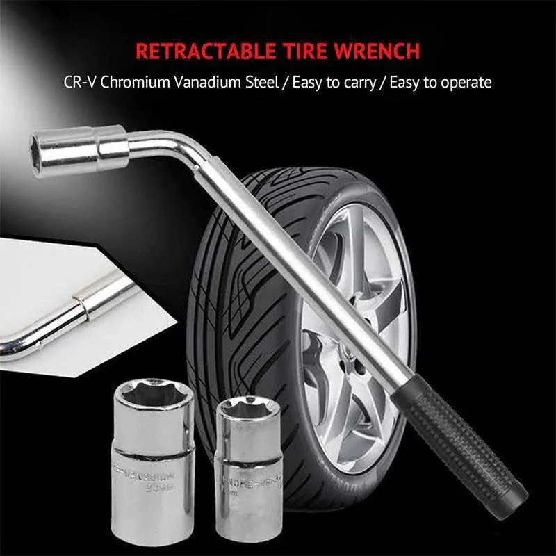 Extendable Car Wheel Brace Heavy Duty Nut Lug Wrench Sockets 17/19mm & 21/23mm view 9
