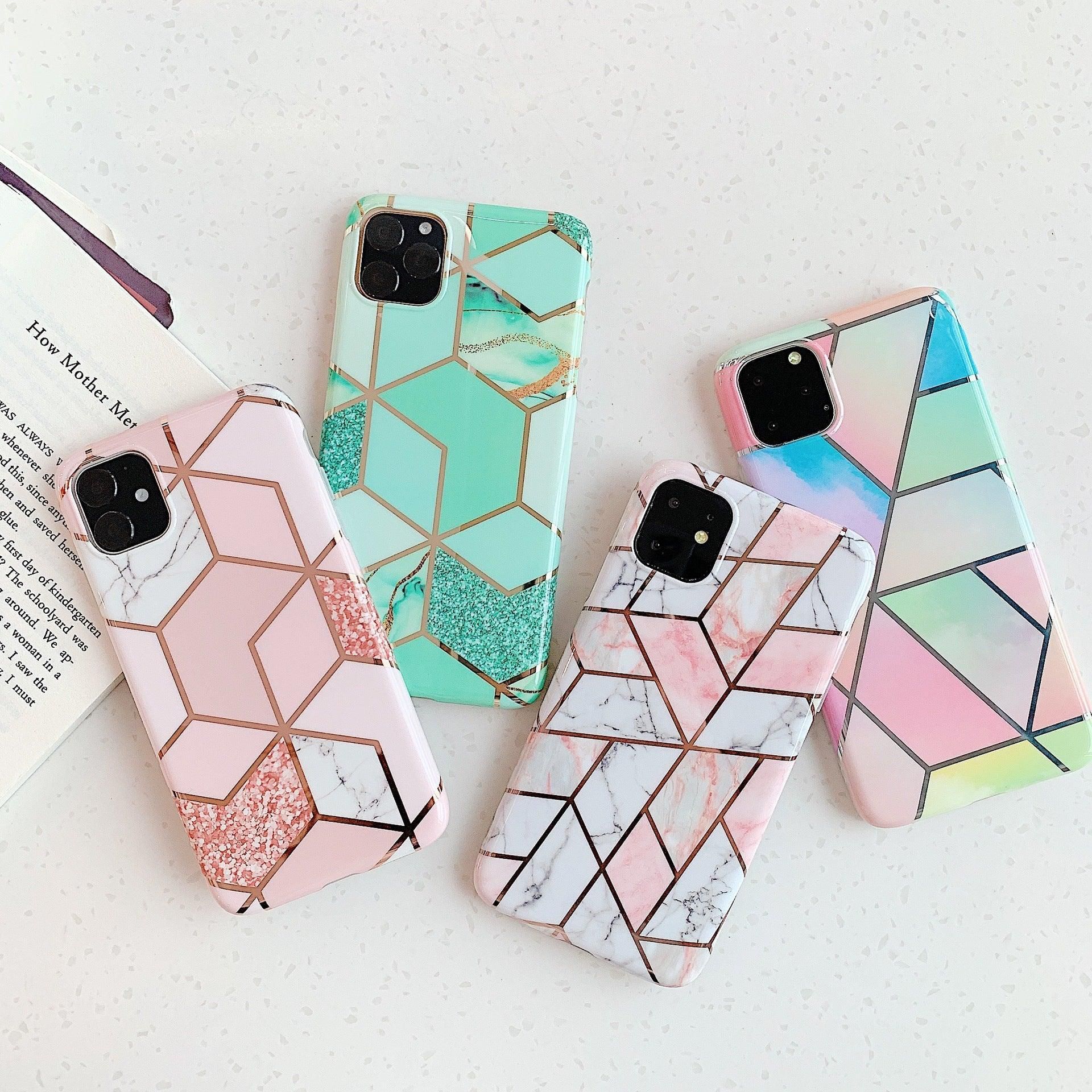 Rainbow Case for iPhone 14 13 12 11 Pro Max XR XS Marble Phone Shockproof view 3