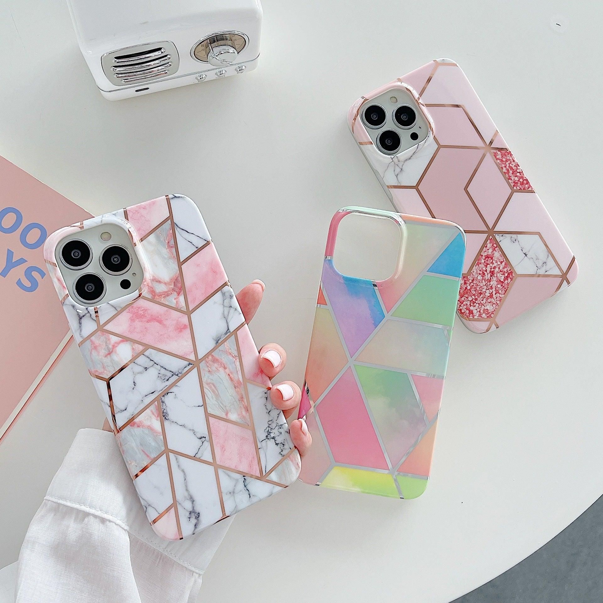 Rainbow Case for iPhone 14 13 12 11 Pro Max XR XS Marble Phone Shockproof view 11
