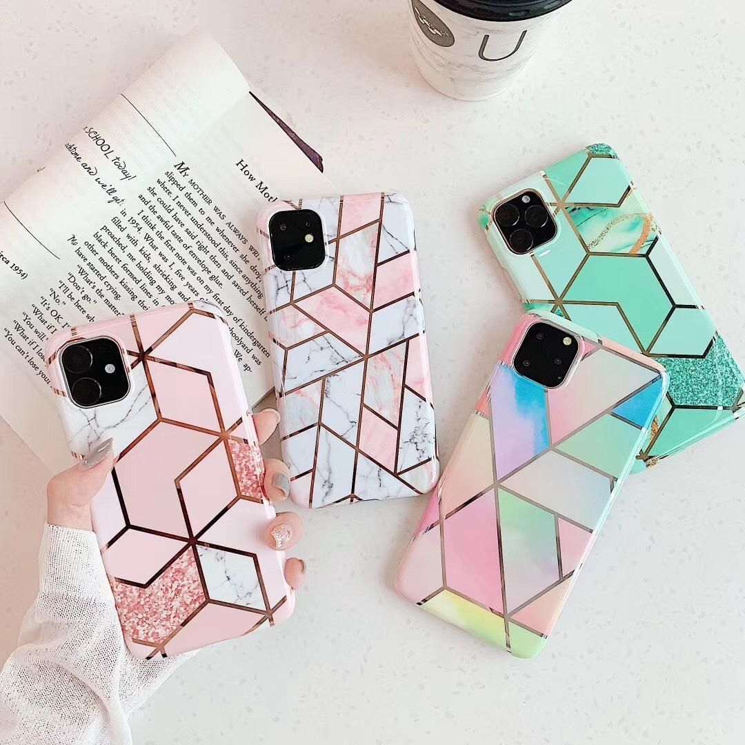 Rainbow Case for iPhone 14 13 12 11 Pro Max XR XS Marble Phone Shockproof view 4