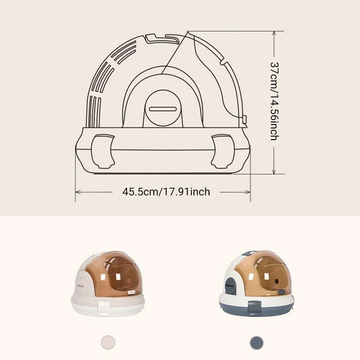 Portable Cat Carrier Space Capsule Large Capacity Aviation Travel Kitty Basket view 4