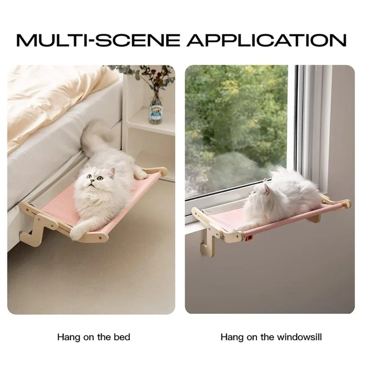 Window Hanging Cat Hammock Solid Wood Sun Bed Nest for All Seasons Durable view 8