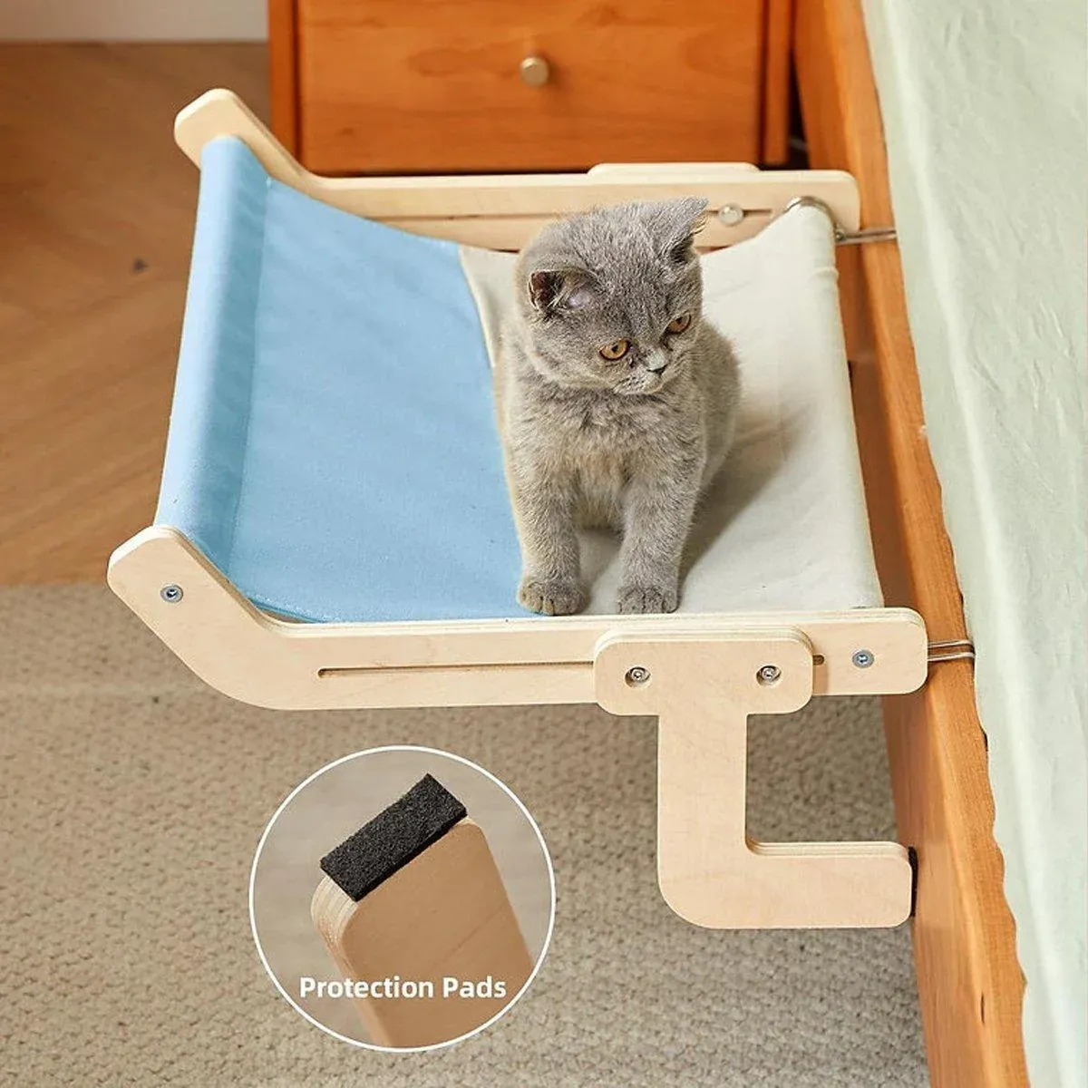 Window Hanging Cat Hammock Solid Wood Sun Bed Nest for All Seasons Durable view 10