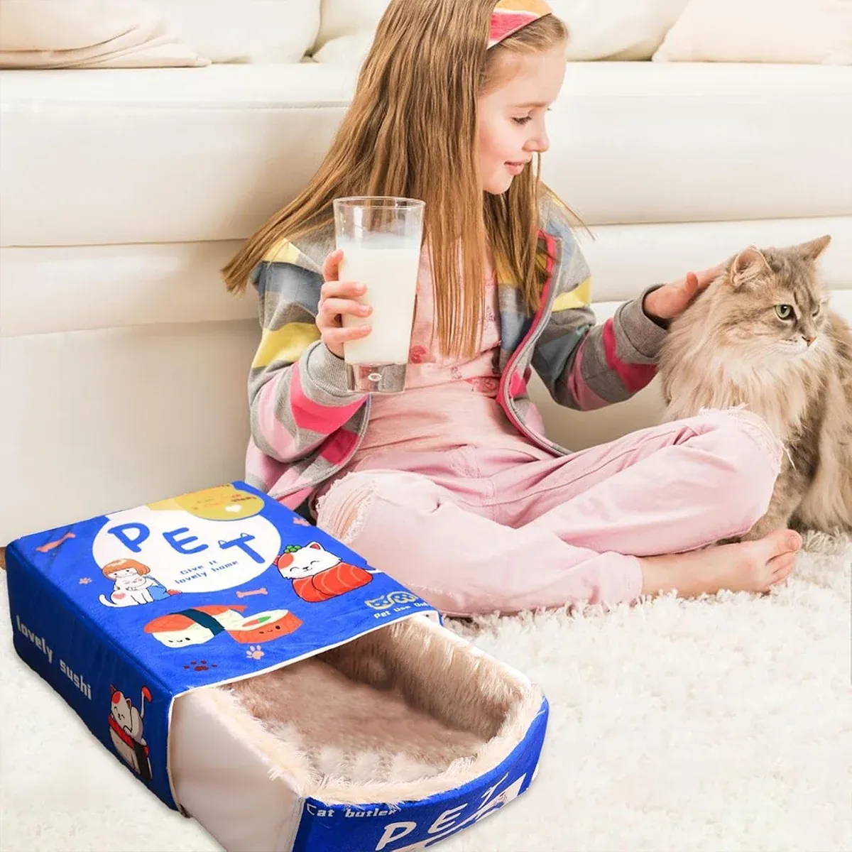 Rectangular Cookie Box Pet Bed for Cats Dogs Cat Bed Kitten Puppy Soft Pet view 10