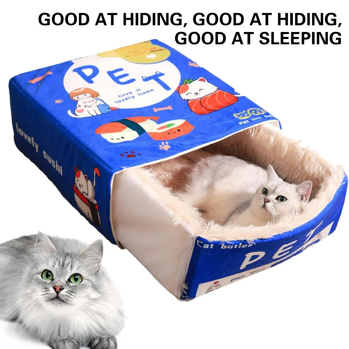 Rectangular Cookie Box Pet Bed for Cats Dogs Cat Bed Kitten Puppy Soft Pet view 12