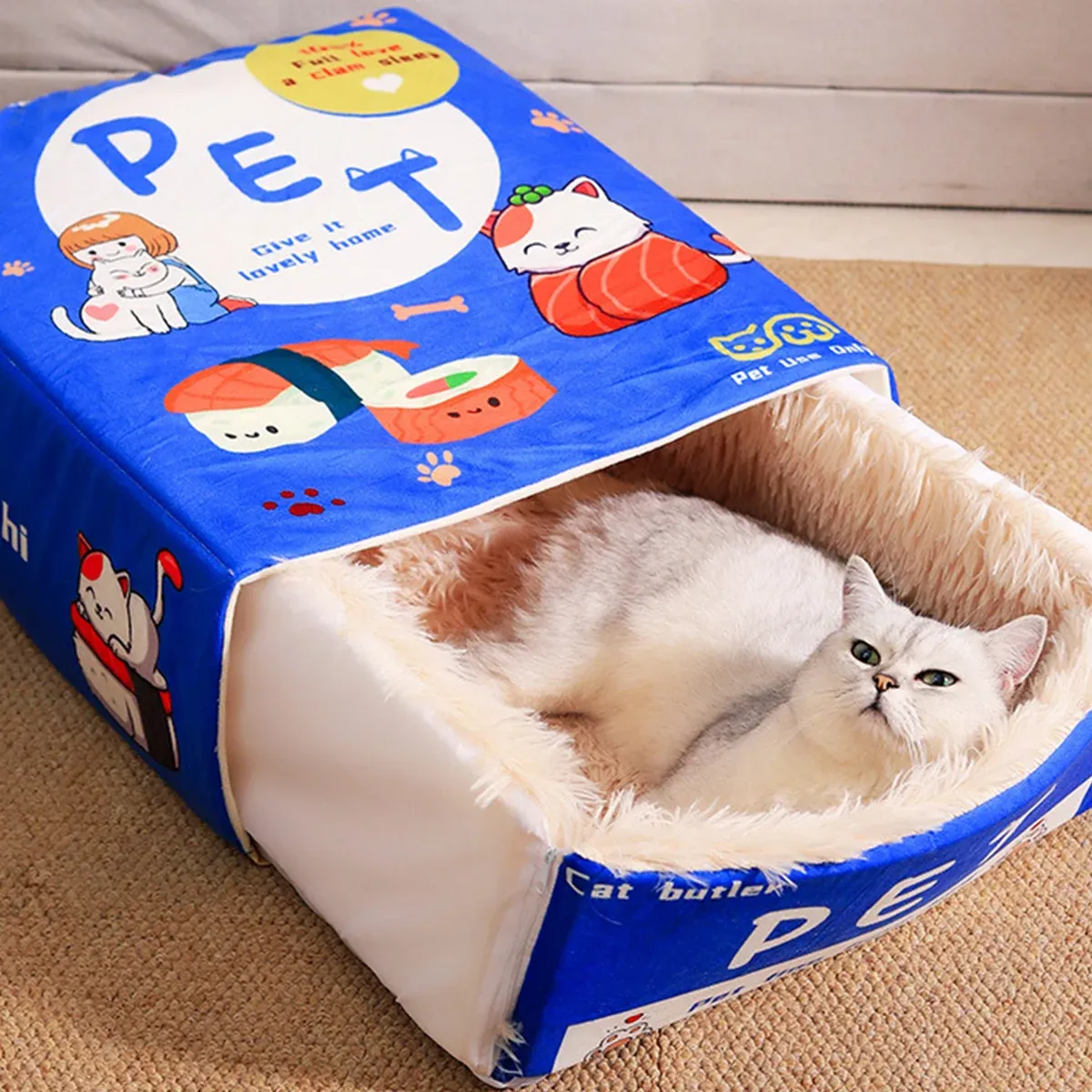 Rectangular Cookie Box Pet Bed for Cats Dogs Cat Bed Kitten Puppy Soft Pet view 14